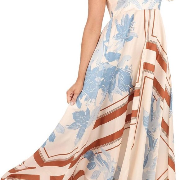 Women Spaghetti Strap Maxi Dress Colorful A Line Long Swing Vacation Sundress - Picture 1 of 6